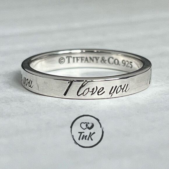 Tiffany & Co. Retired Notes "I Love You" Ring - Sterling Silver - Size 5.5 - Picture 15 of 16